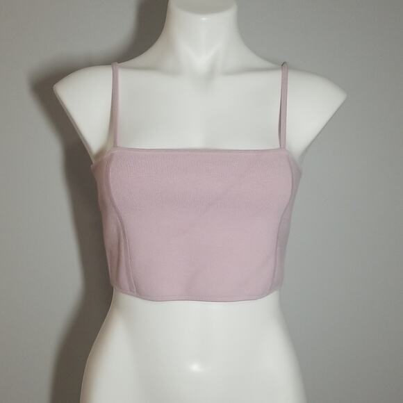 NWT A.L.C Winnie Crop Knit Camisole Top in Rose - Picture 2 of 7